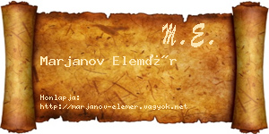 Marjanov Elemér névjegykártya